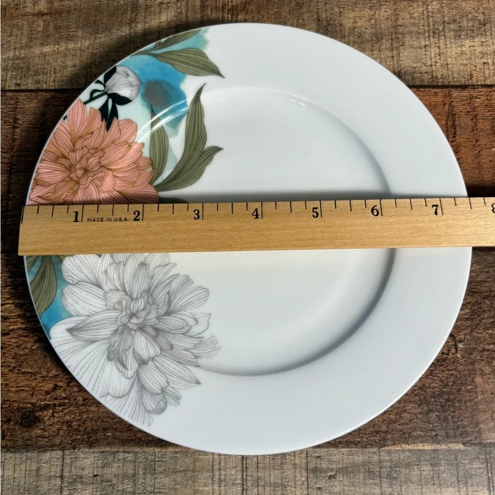 Spode Home FLORAL SKETCHES  Salad /Dessert Plates 7.5” Set Of 4 Flowers EUC